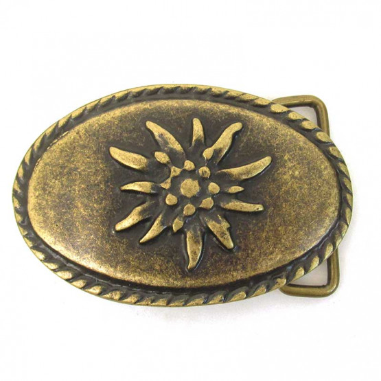 Buckle "Edelweiss oval" Altmessing