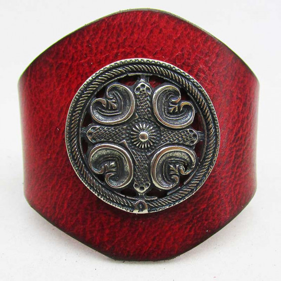 Armband  "Herzkreuz", "Rot 